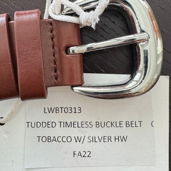 Frame Studded Timeless Buckle Belt Tobacco with Silver Hardware - Picture 4 of 5